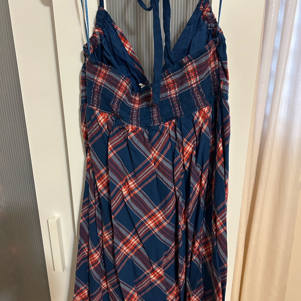 Aeropostale Blue and Red Chemise with Classic Plaid Design